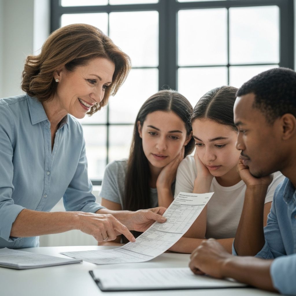 Healthcare advocate helping a family review and understand their medical bills